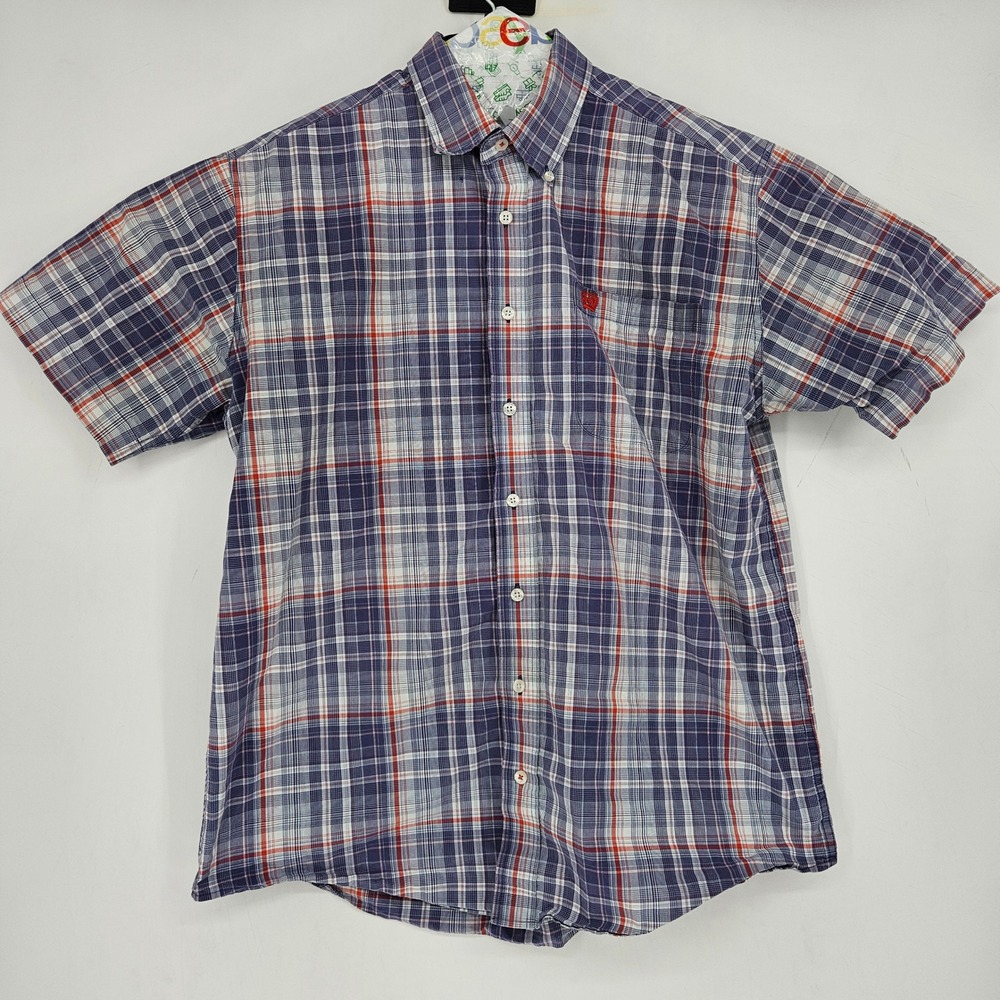 Cinch Shirt Mens Medium Button Down Western Rodeo Short Sleeve Plaid